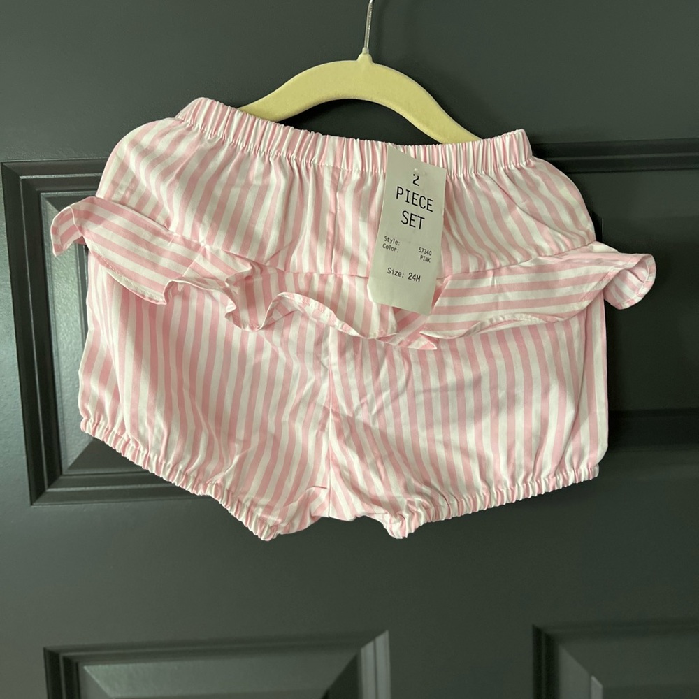 Florence Eiseman Pink and White Striped Baby Set NWT - Picture 4 of 6